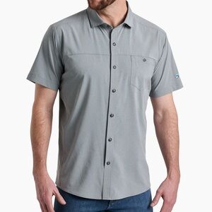 KUHL OPTIMIZR button down short sleeve shirt size large gray